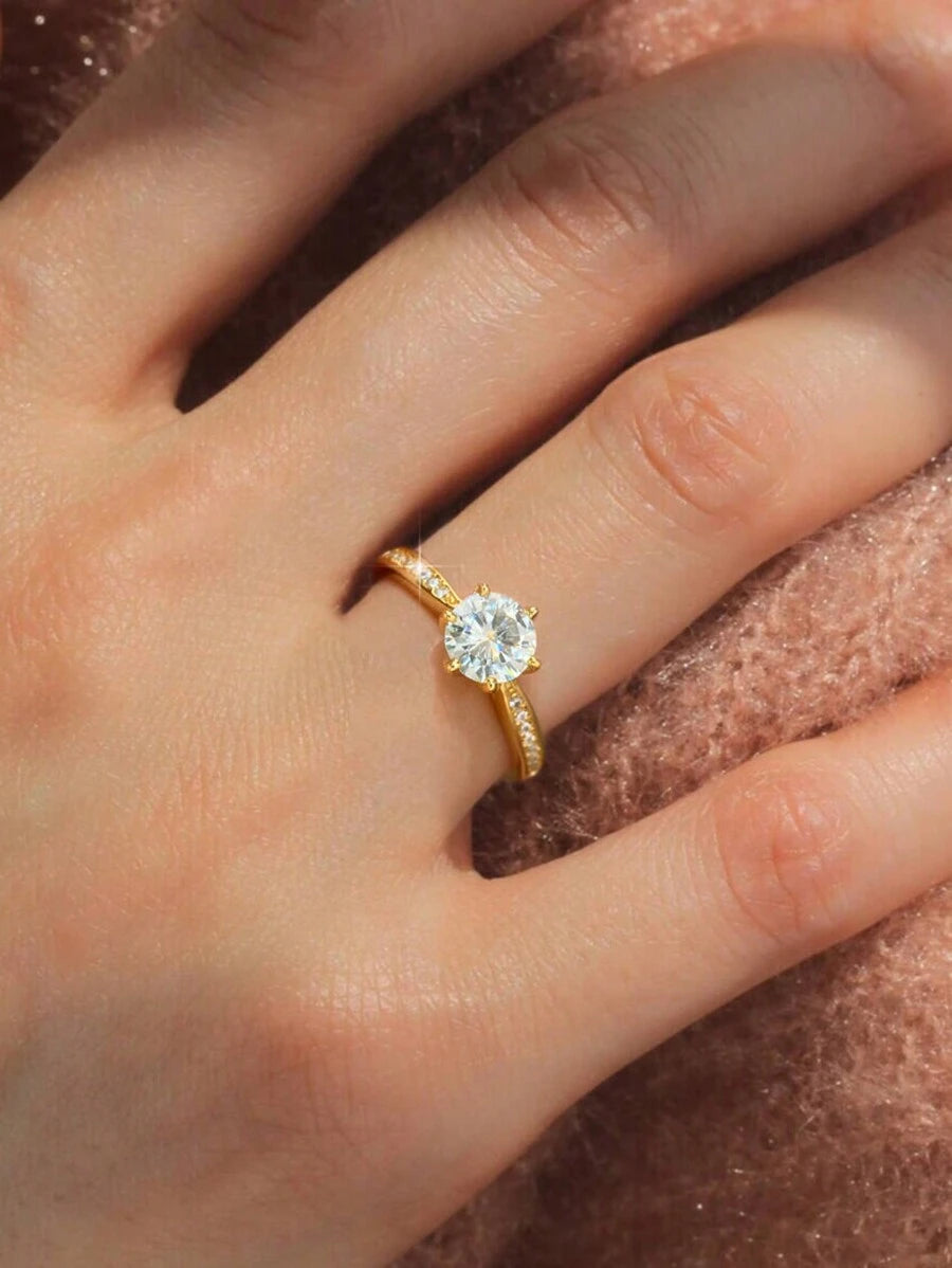 Aurielle Solitaire Moissanite Ring