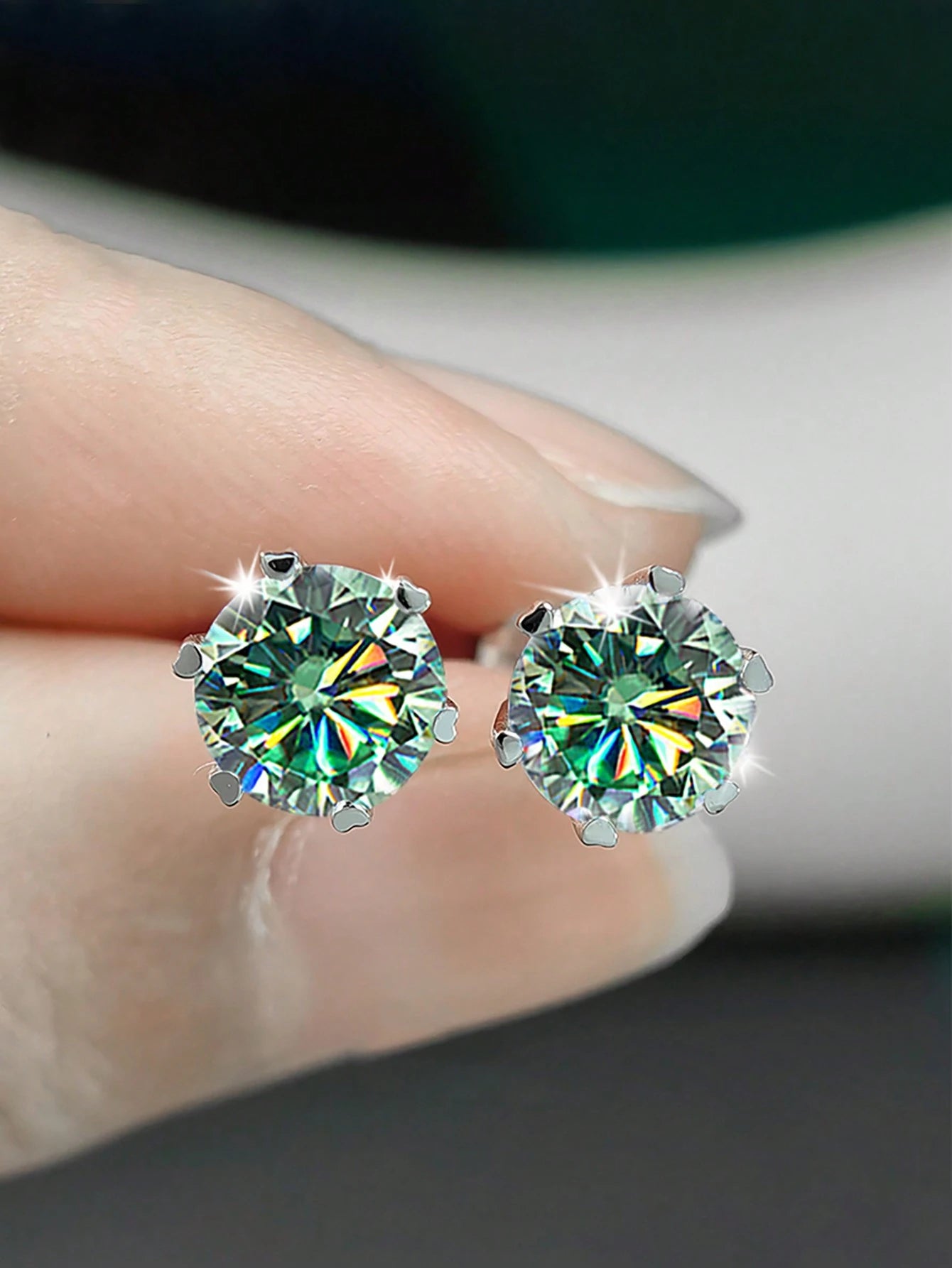 Aurielle Moissanite Stud Earrings