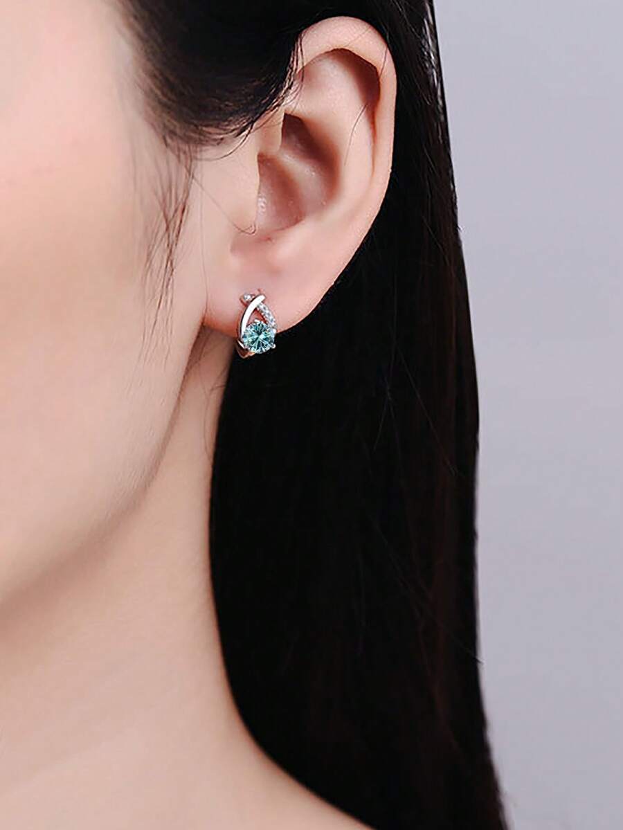 Lunaria Moissanite Stud Earrings