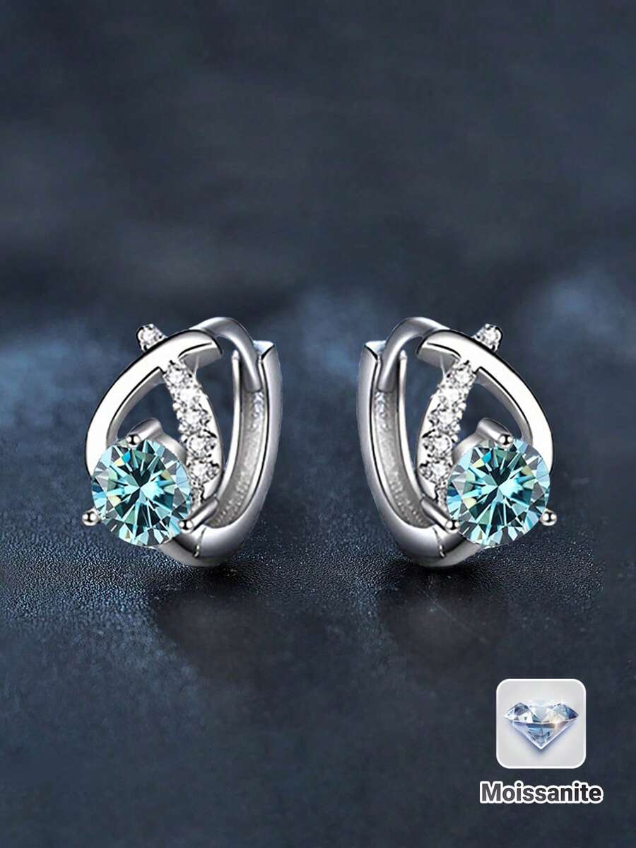Lunaria Moissanite Stud Earrings
