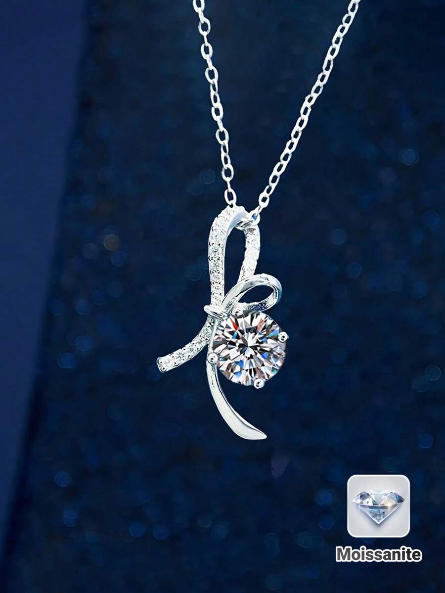 Bellezza Moissanite Bow Necklace
