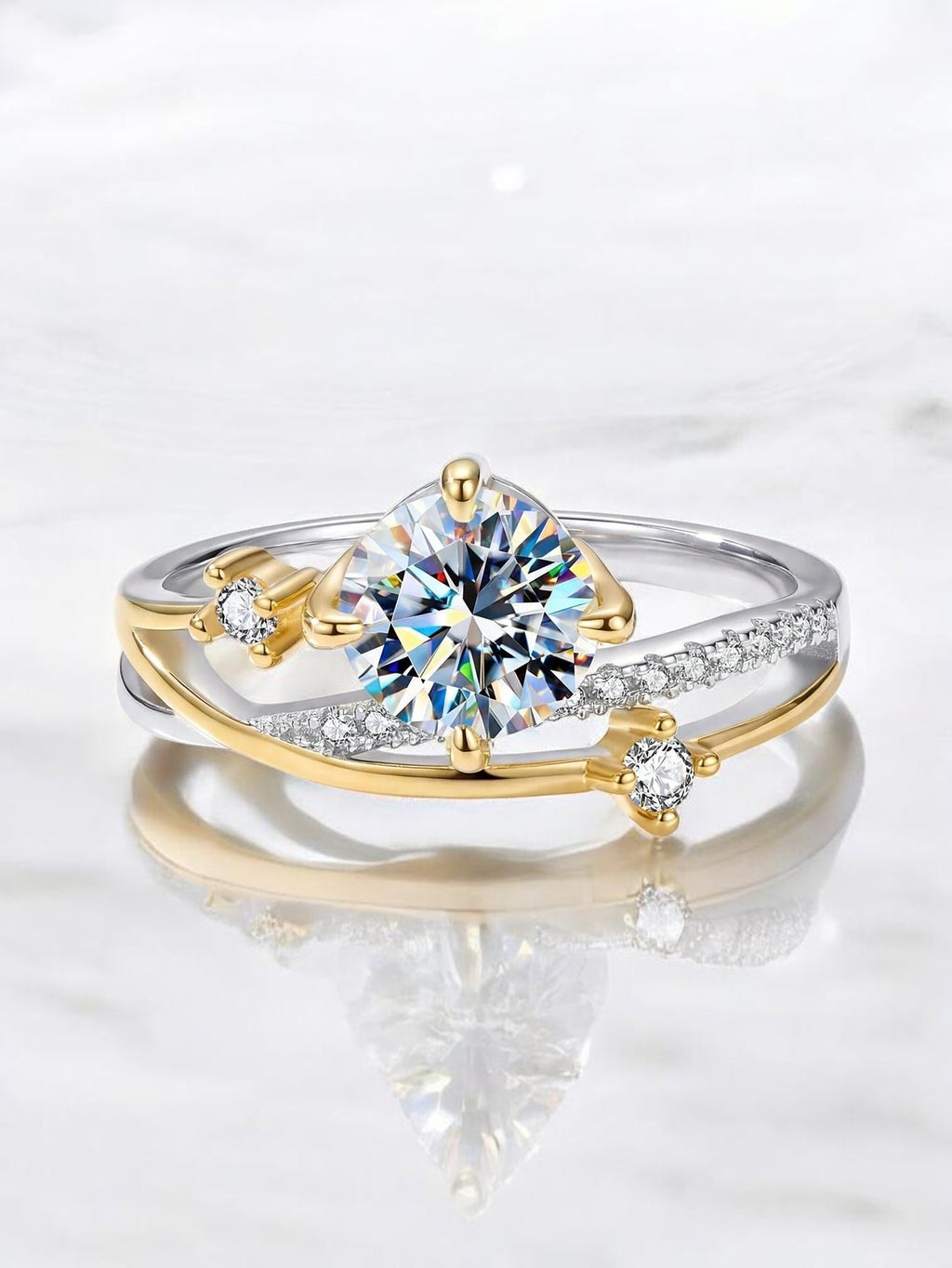 1 Carat Moissanite Starry Sky Ring – 925 Sterling Silver Luxury Ring