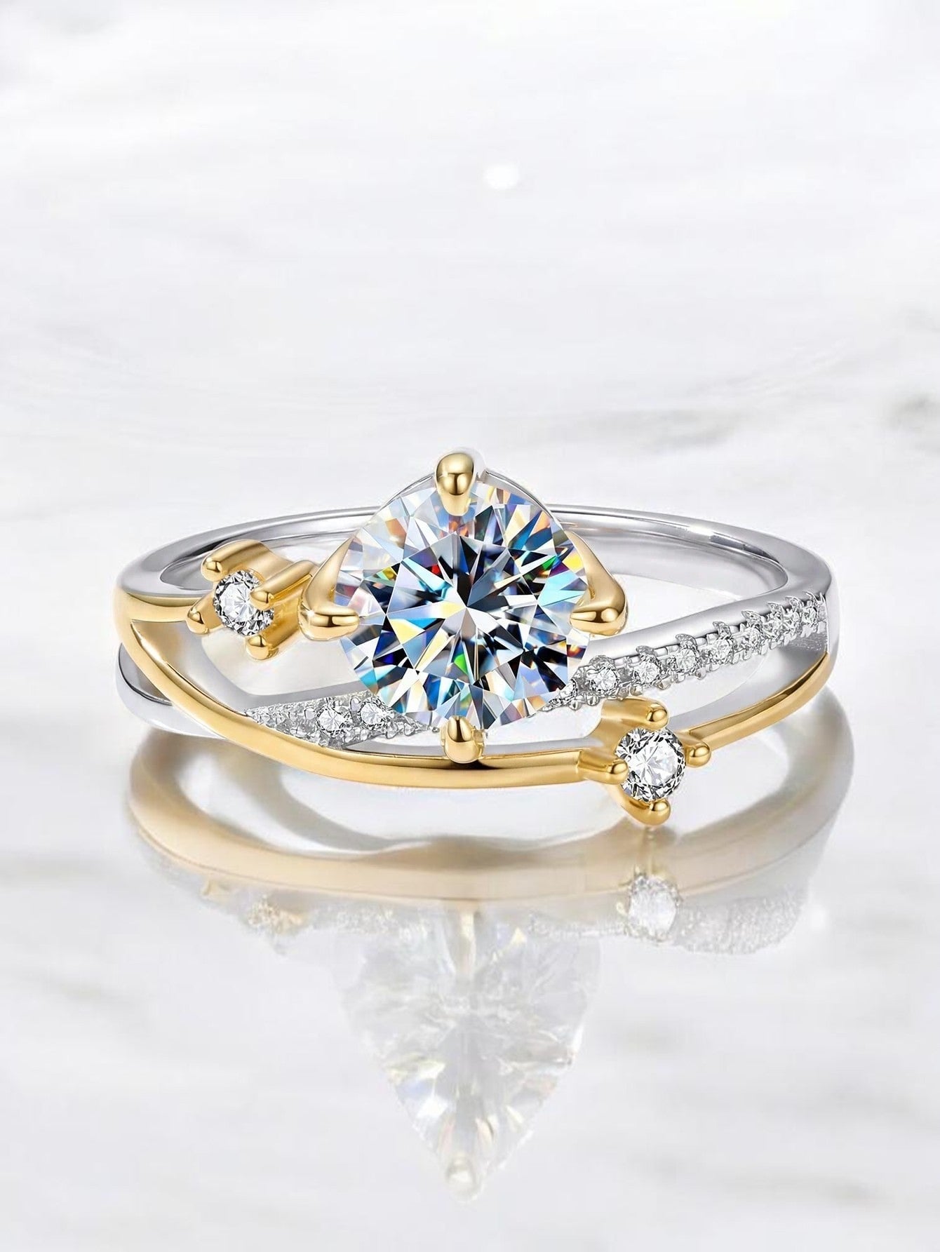 1 Carat Moissanite Starry Sky Ring – 925 Sterling Silver Luxury Ring