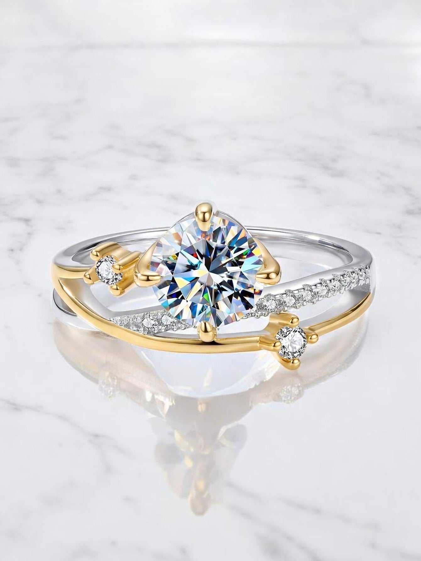 1 Carat Moissanite Starry Sky Ring – 925 Sterling Silver Luxury Ring